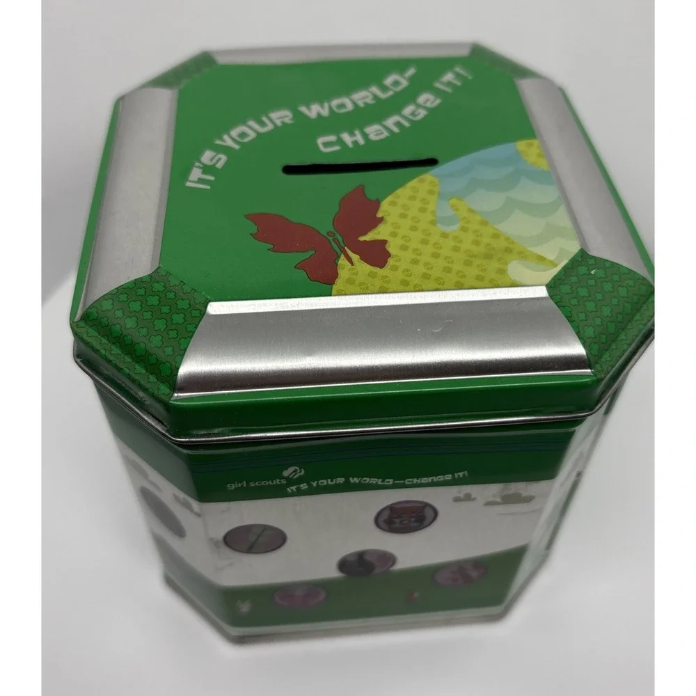 Girl Scouts‎ Collectible BANK Tin USA Trophy Nut 2012 Daisy Brownie Cadette